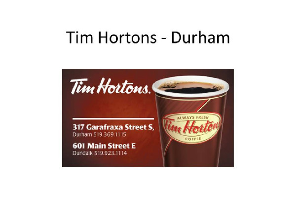 Tim Hortons - Durham