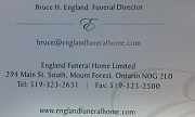 England Funeral Home Ltd.